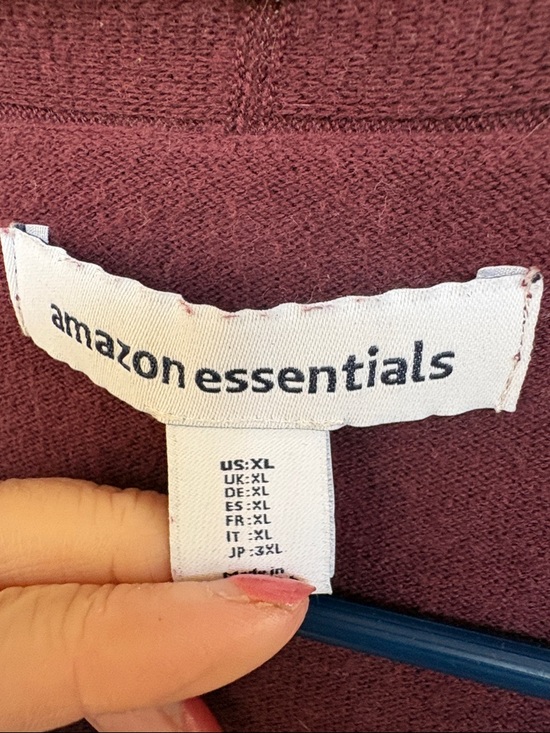 Amazon Essentials Women’s Open-Front Cardigan - Burgundy Wine - Picture 2 of 3